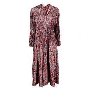 Vince Berry Bloom midi pleated dress. Size M